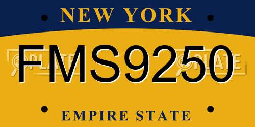 FMS9250 New York License Plate