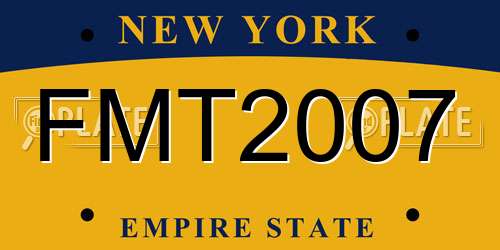 FMT2007 New York License Plate