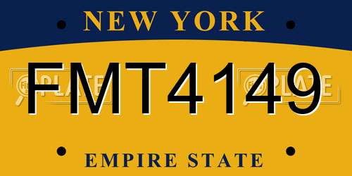 FMT4149 New York License Plate