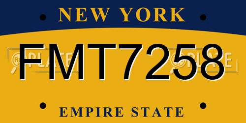 FMT7258 New York License Plate