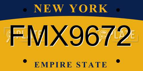 FMX9672 New York License Plate