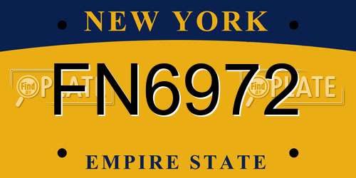 FN6972 New York License Plate