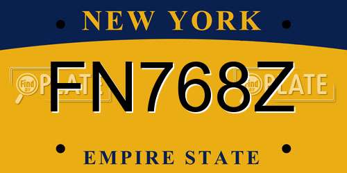 FN768Z New York License Plate