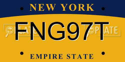 FNG97T New York License Plate