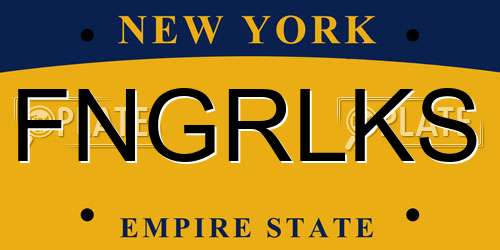 FNGRLKS New York License Plate
