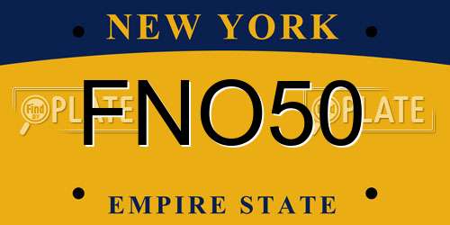 FNO50 New York License Plate