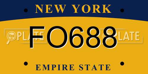 FO688 New York License Plate