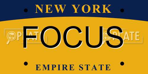 FOCUS New York License Plate