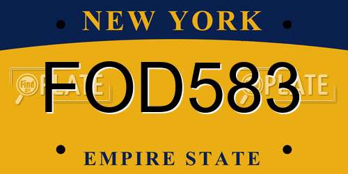 FOD583 New York License Plate