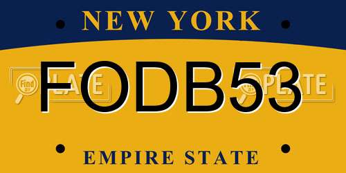 FODB53 New York License Plate