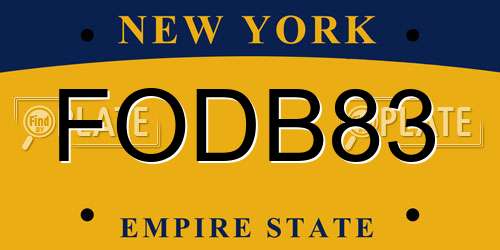 FODB83 New York License Plate
