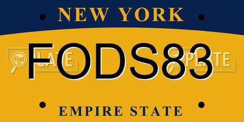 FODS83 New York License Plate