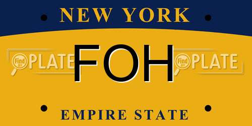FOH New York License Plate