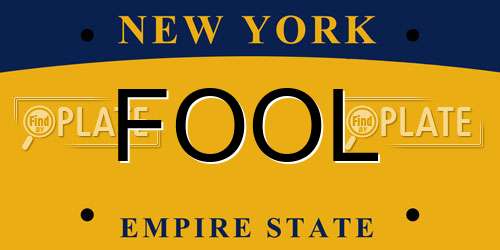FOOL New York License Plate