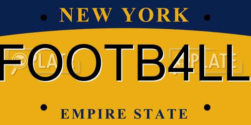 FOOTB4LL New York License Plate