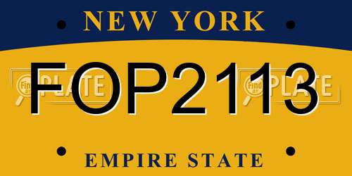 FOP2113 New York License Plate