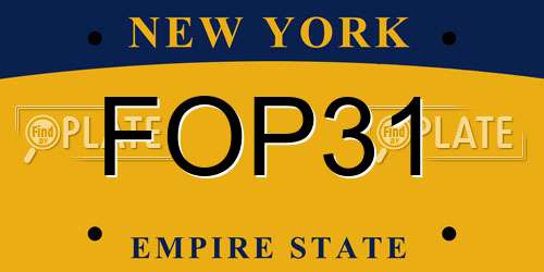 FOP31 New York License Plate
