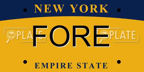FORE New York License Plate