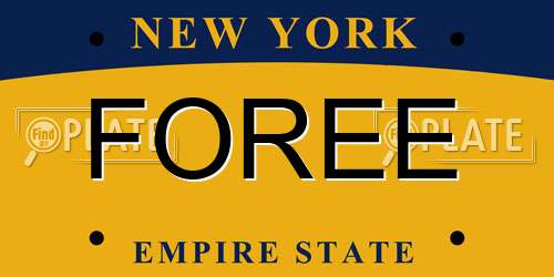 FOREE New York License Plate