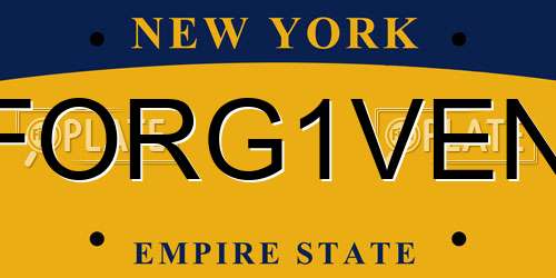 FORG1VEN New York License Plate