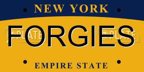 FORGIES New York License Plate