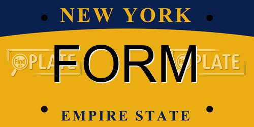 FORM New York License Plate