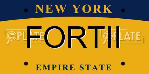 FORTII New York License Plate