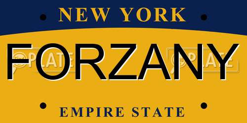 FORZANY New York License Plate