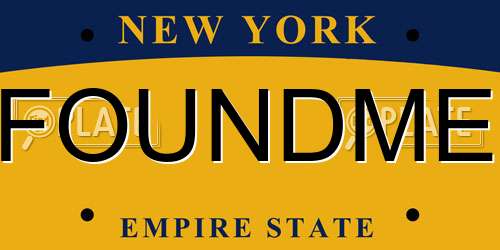 FOUNDME New York License Plate