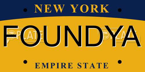 FOUNDYA New York License Plate