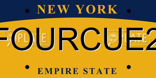 FOURCUE2 New York License Plate