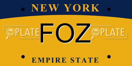 FOZ New York License Plate
