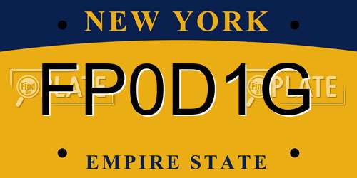 FP0D1G New York License Plate