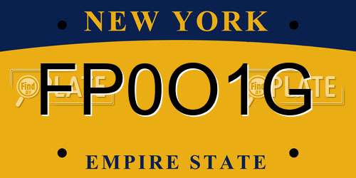 FP0O1G New York License Plate