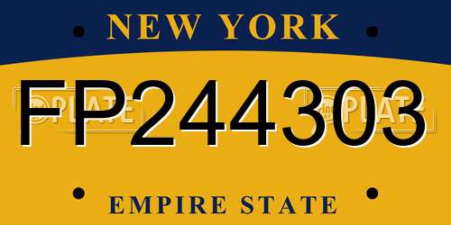 FP244303 New York License Plate