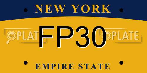 FP30 New York License Plate