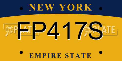 FP417S New York License Plate