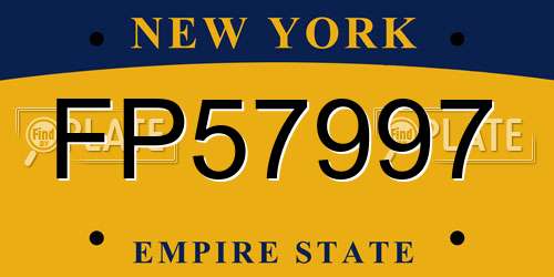 FP57997 New York License Plate