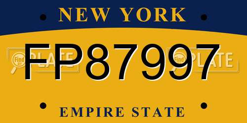 FP87997 New York License Plate