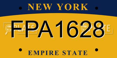 FPA1628 New York License Plate