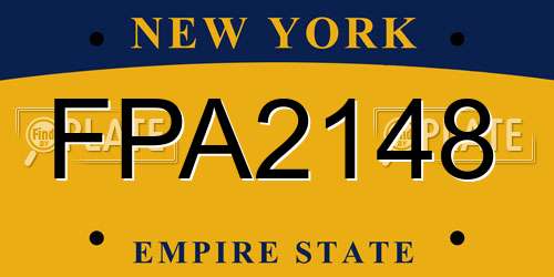 FPA2148 New York License Plate