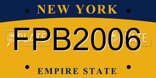 FPB2006 New York License Plate