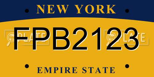 FPB2123 New York License Plate