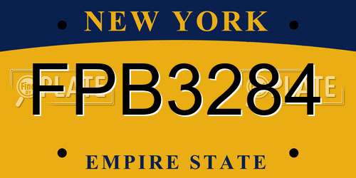 FPB3284 New York License Plate