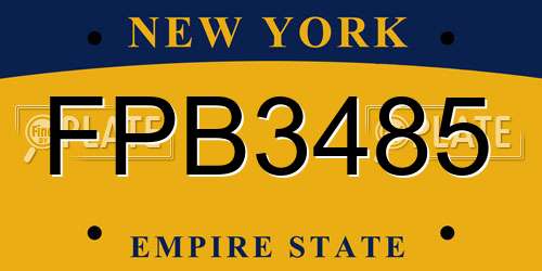 FPB3485 New York License Plate