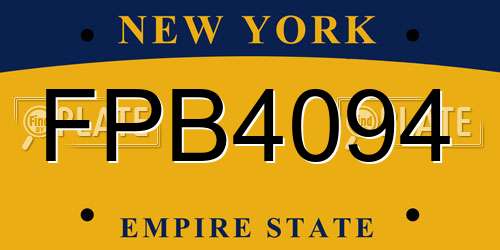 FPB4094 New York License Plate