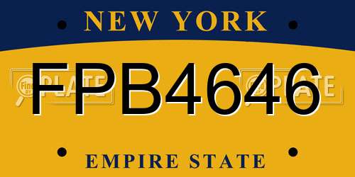 FPB4646 New York License Plate