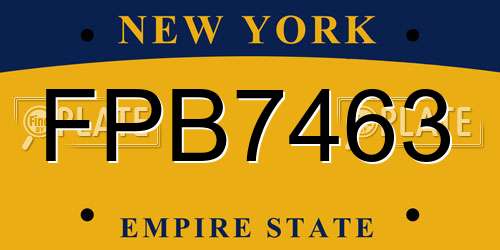 FPB7463 New York License Plate