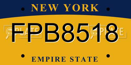 FPB8518 New York License Plate