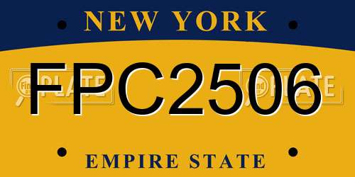 FPC2506 New York License Plate
